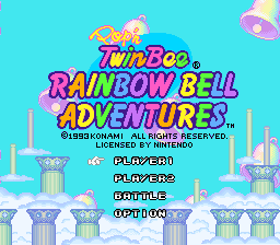 TwinBee: Rainbow Bell Adventure title screen for Super Famicom